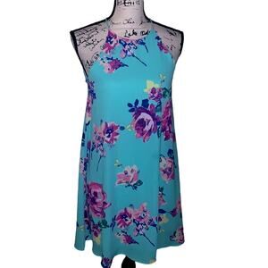 EVERLY light blue flowered dress S